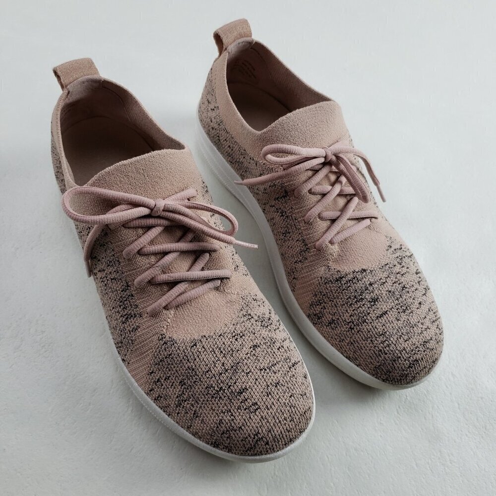Fitflop F Sporty Uberknit Shoe Womens 9 Pink Lace Up Comfort Athletic Sneaker
